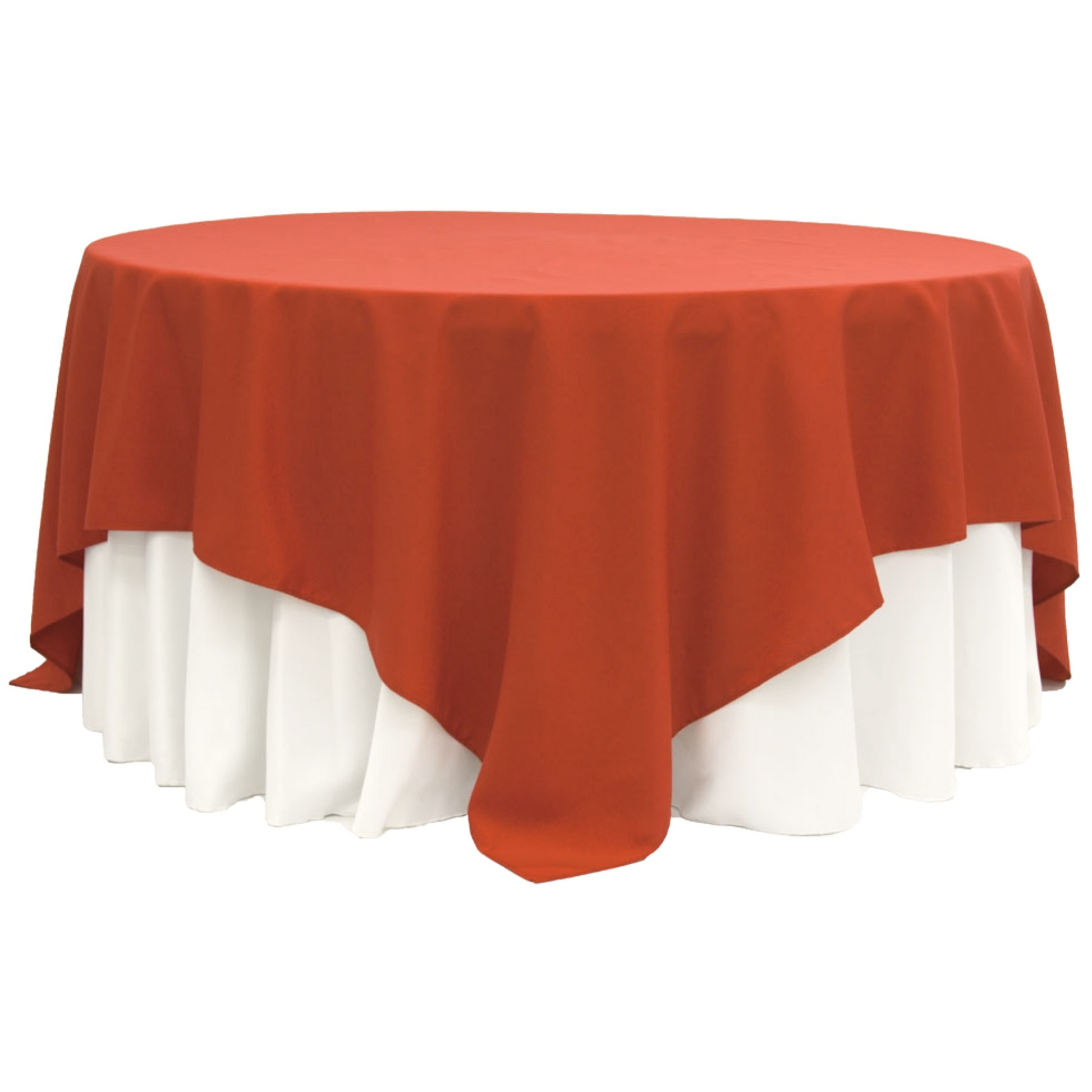 Polyester Square 90"x90" Overlay/Tablecloth - Rust