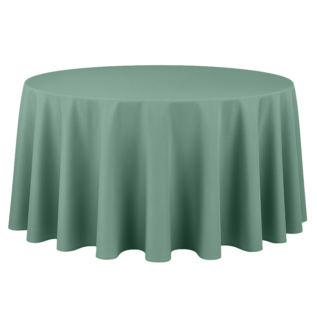Premium Polyester 108" Round Tablecloth - Eucalyptus front view