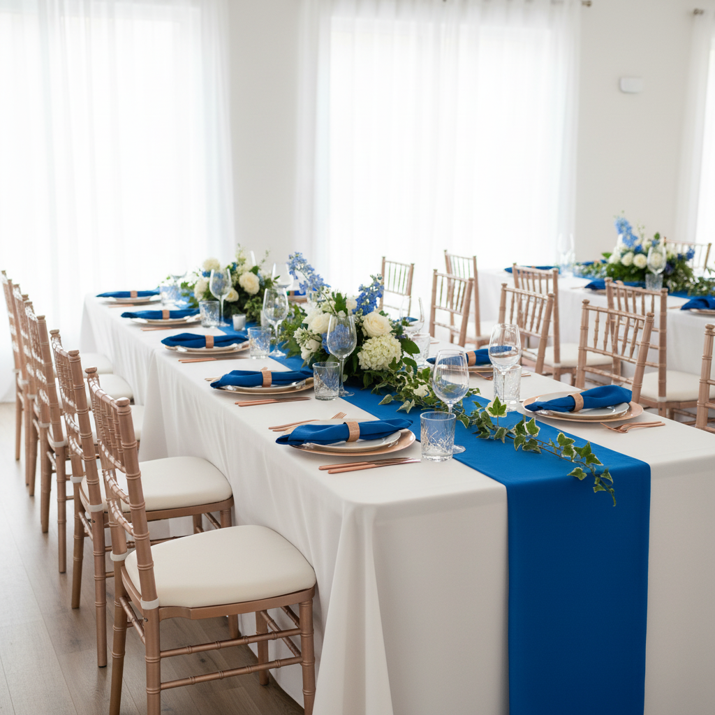 17"x17" Premium Polyester Napkin - Royal Blue.