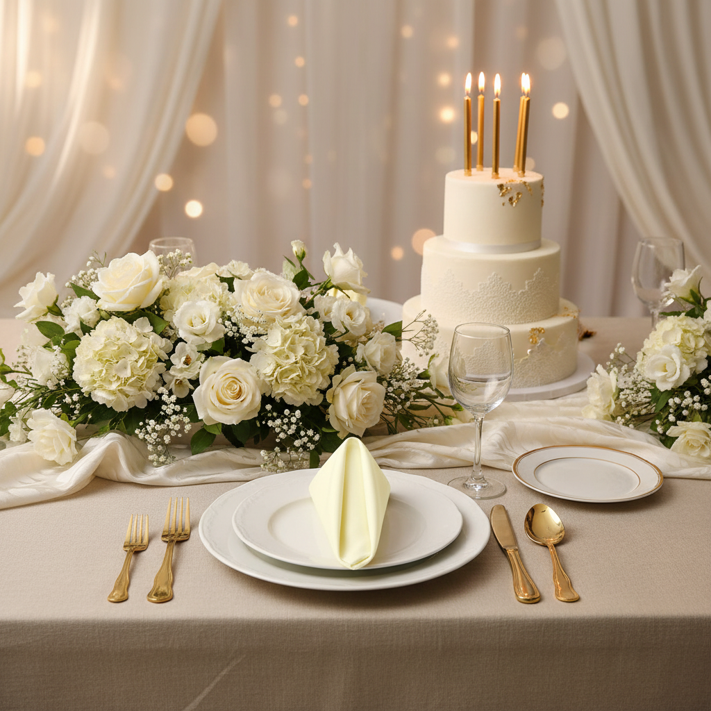 17"x17" Premium Polyester Napkin - Ivory.