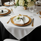 Premium Polyester Square 90"x90" Overlay/Tablecloth - White.