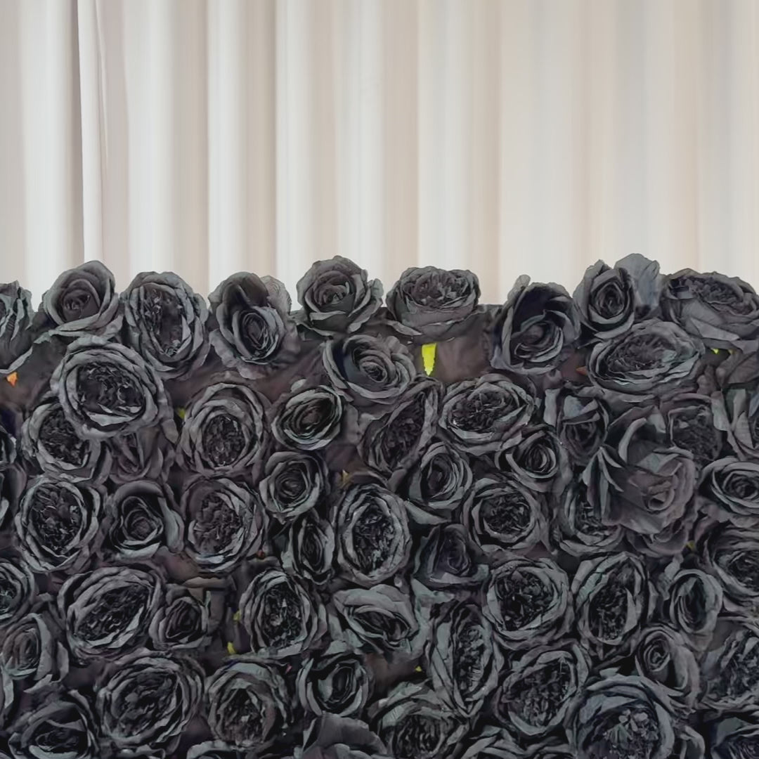 roll up flower wall backdrop black video