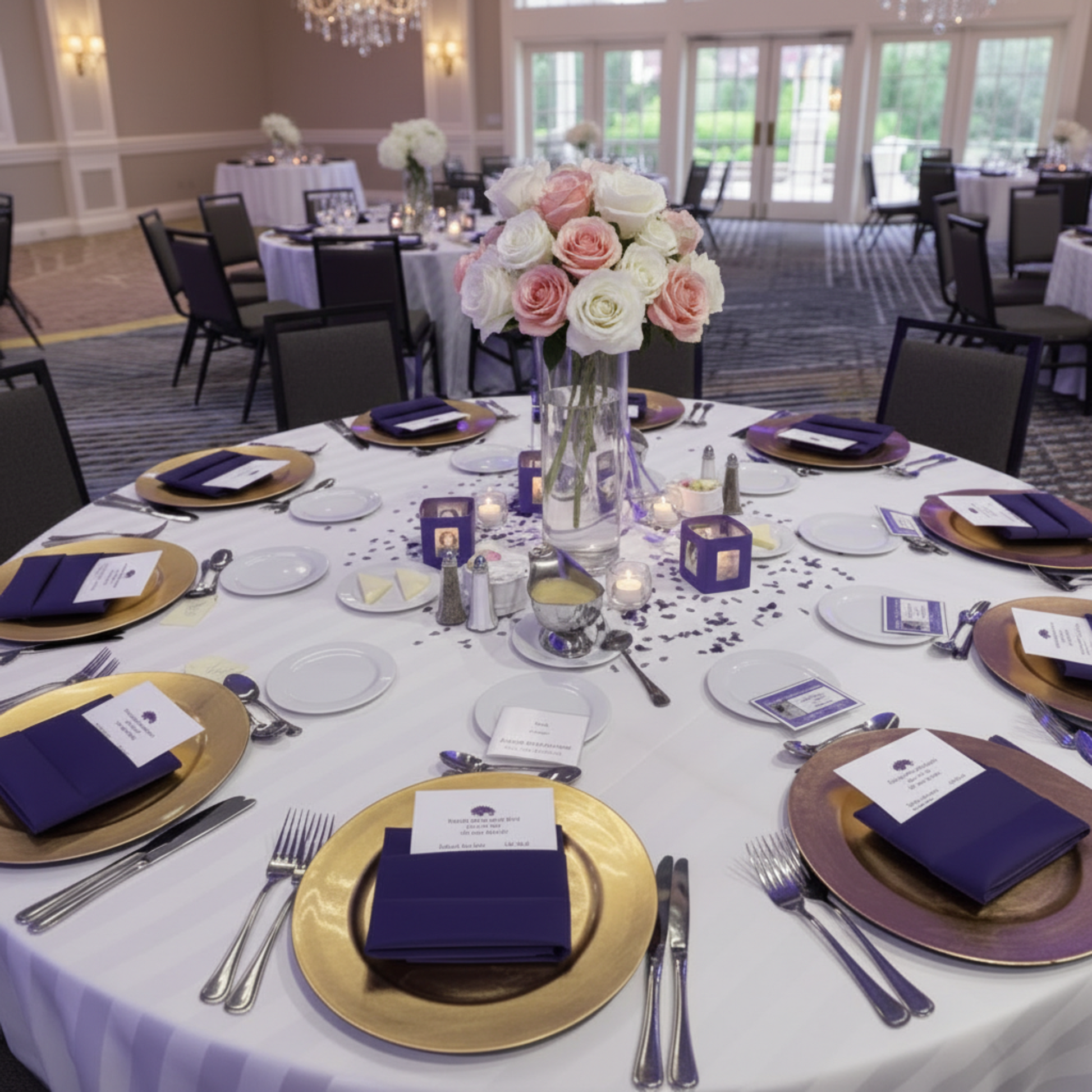 Purple Premium Polyester Napkin – Indoor Wedding Reception