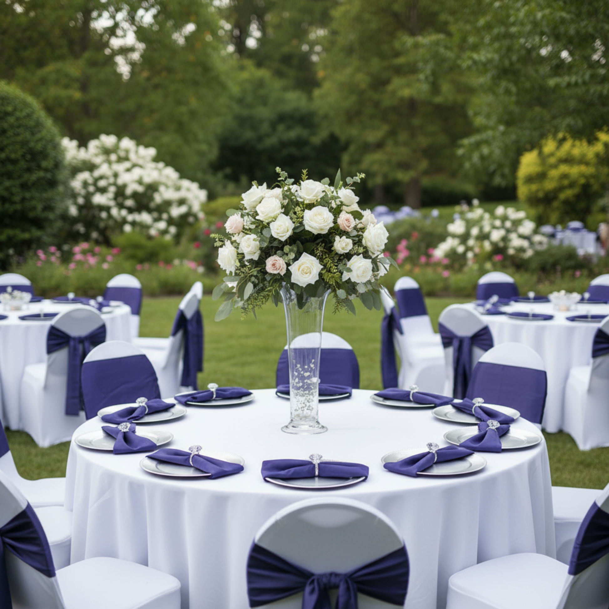 Purple Premium Polyester Napkin – Outdoor Wedding Reception