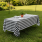 Rectangular Checkered Tablecloth Black - Outdoor Backyard Event Mockup