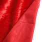 Velvet REctangular Tablecloth Red underside close up