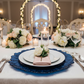 Reef Acrylic Charger Plate - Navy Blue in Wedding Reception.