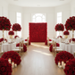 Roll Up Flower Wall Backdrop 8ft x 4ft - Red.