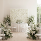 Roll Up Flower Wall Backdrop 8ft x 4ft - White.