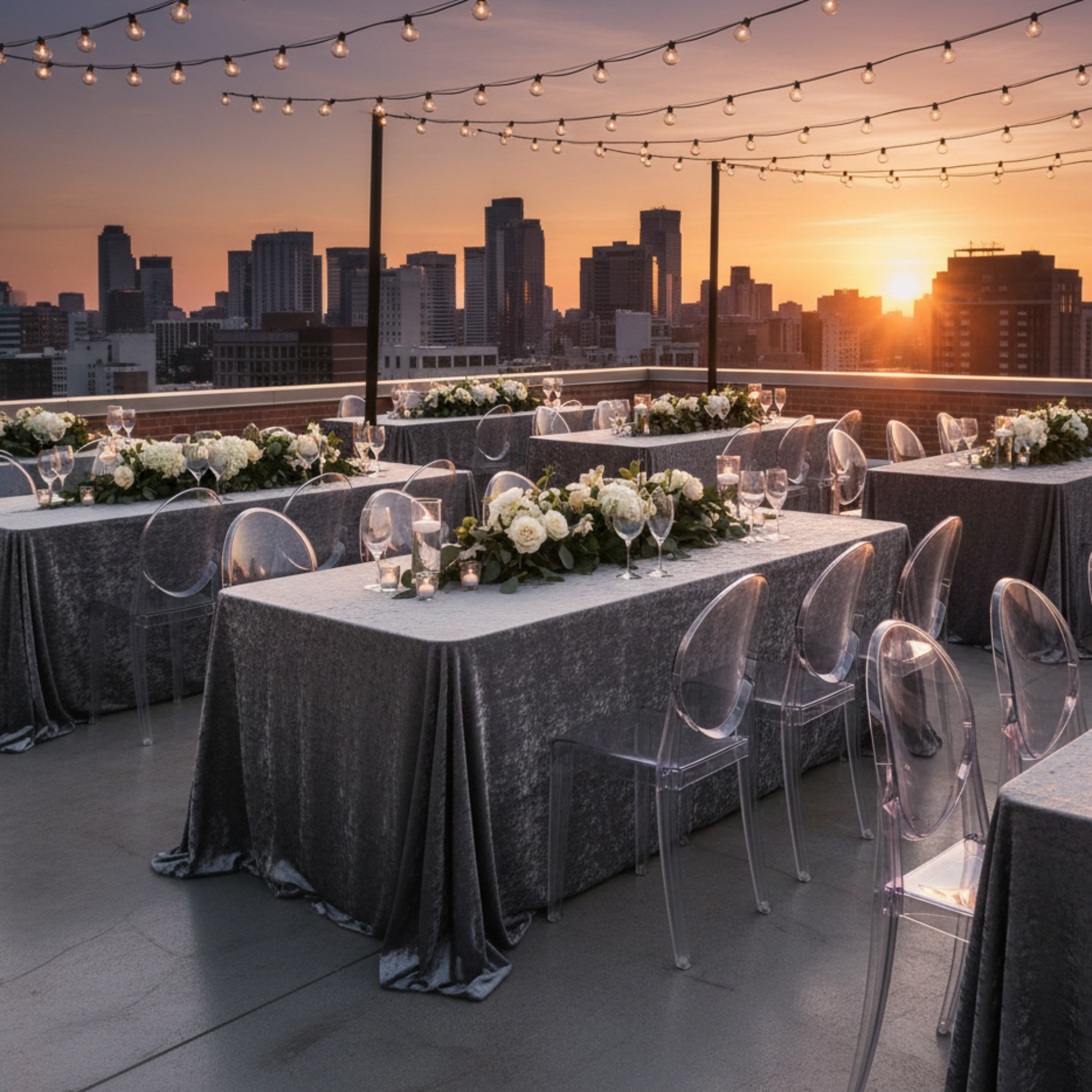 Rooftop Event – Charcoal Velvet