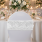 Rosette Spandex Chair Sash Band - White Mockup