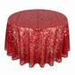 Round 120" Red Large Payette Sequin Tablecloth