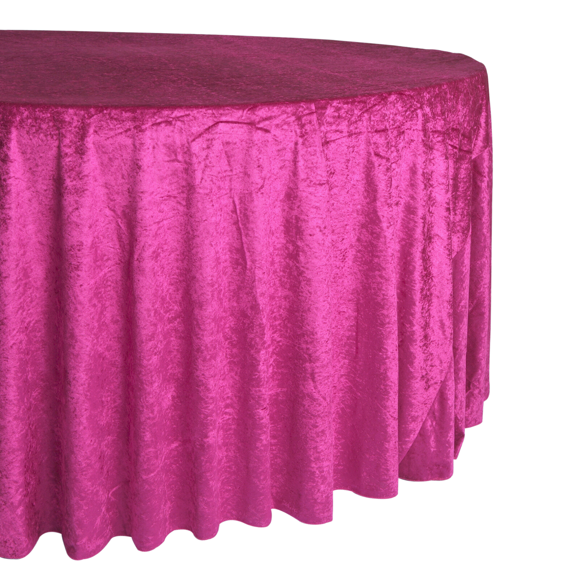Velvet 120" Round Tablecloth - Magenta