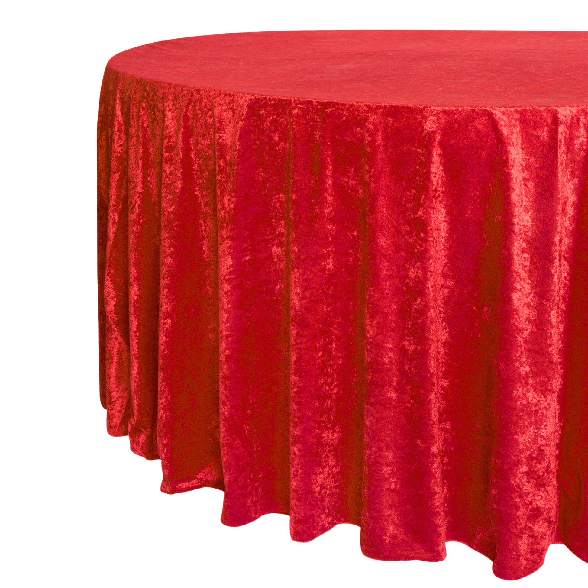 Velvet 120" Round Tablecloth - Red
