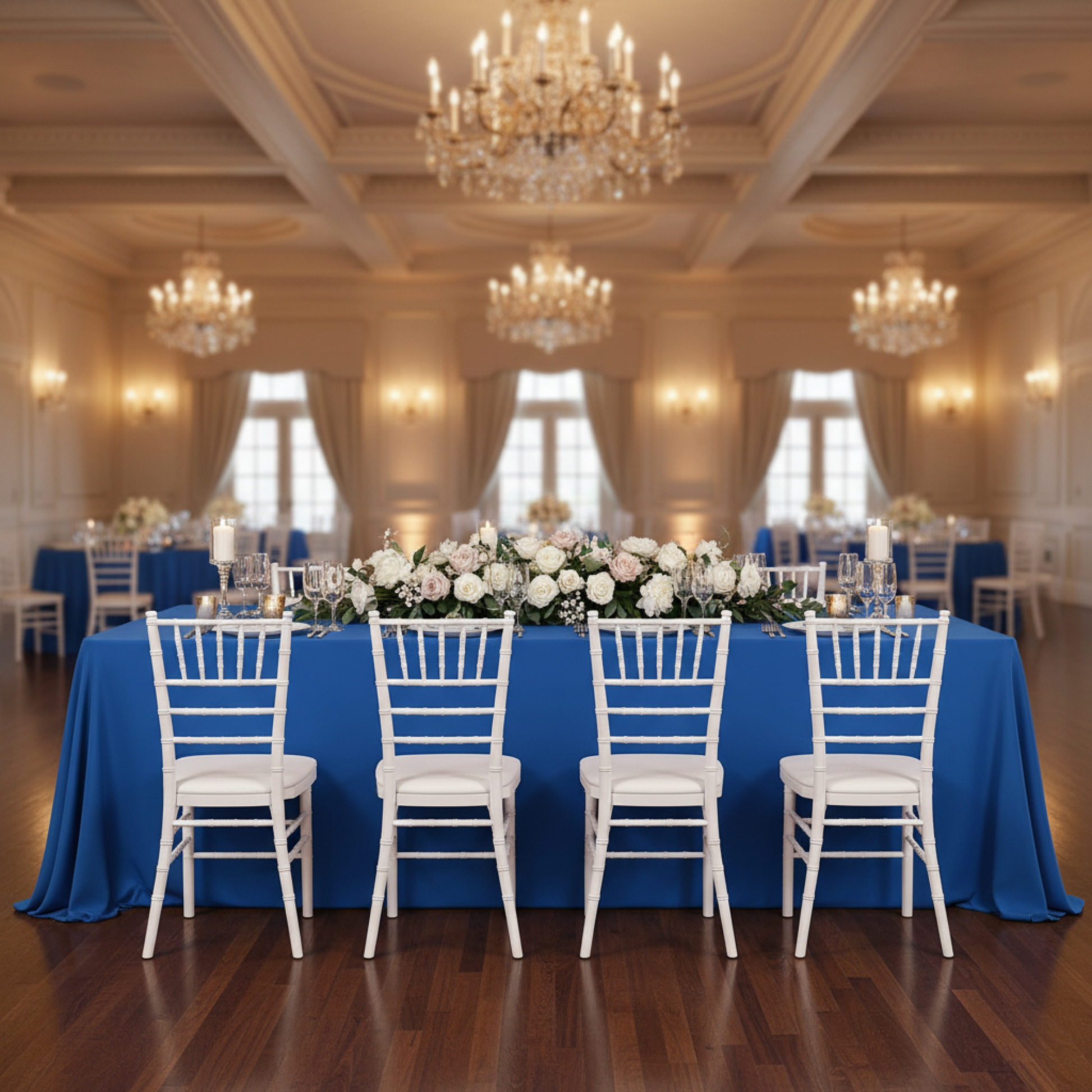 Royal Blue Economy 90x132 Polyester Tablecloth Oblong Rectangular 