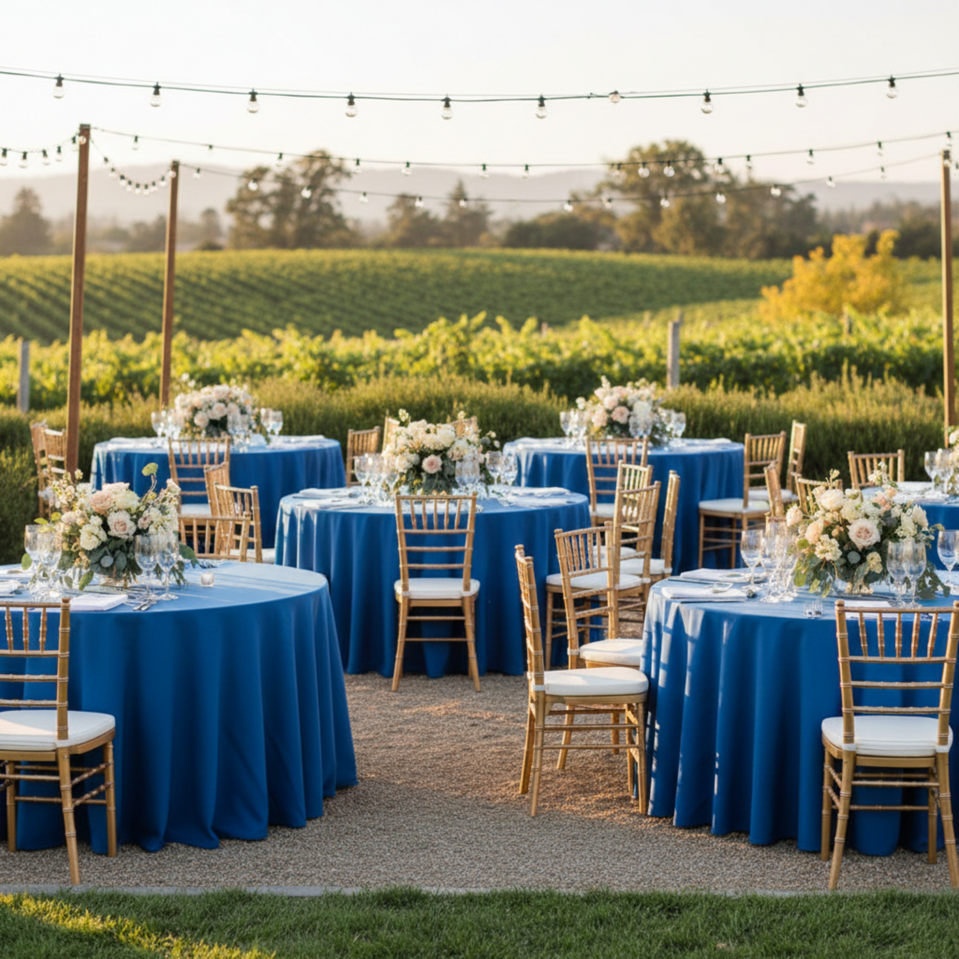 Royal Blue 132 Premium Polyester Tablecloth Wedding Reception