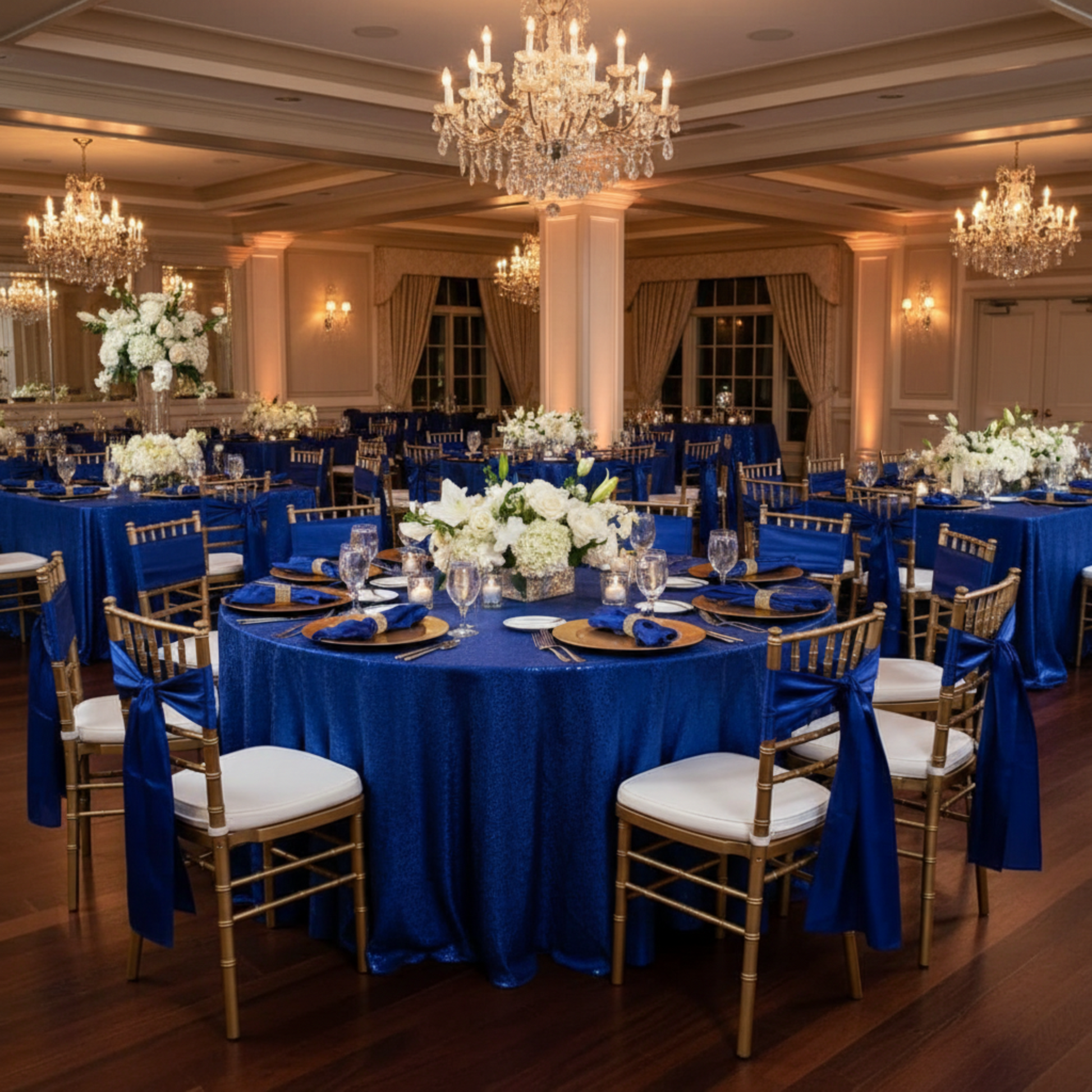 Royal Blue Satin Napkin Wedding Reception