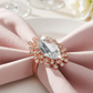 Royal Diamond Napkin Ring Blush Rose Gold close-up on blush pink napkin