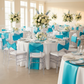 Ruffled Spandex Chair Band - Aqua Blue.