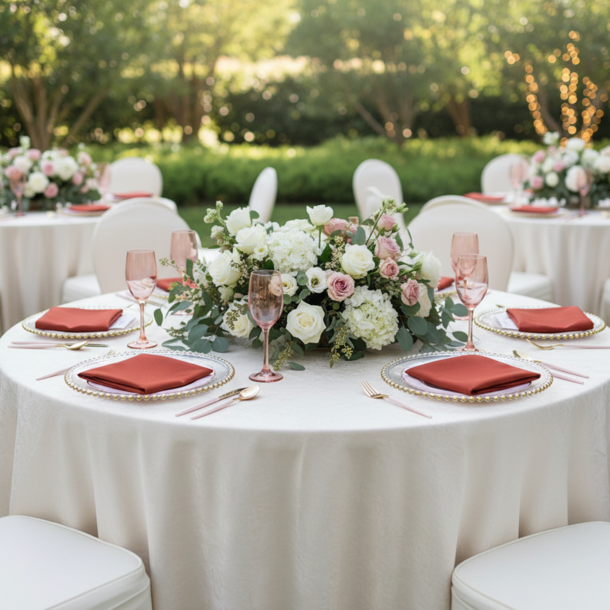Rust Premium Polyester Napkin – Outdoor Wedding Reception