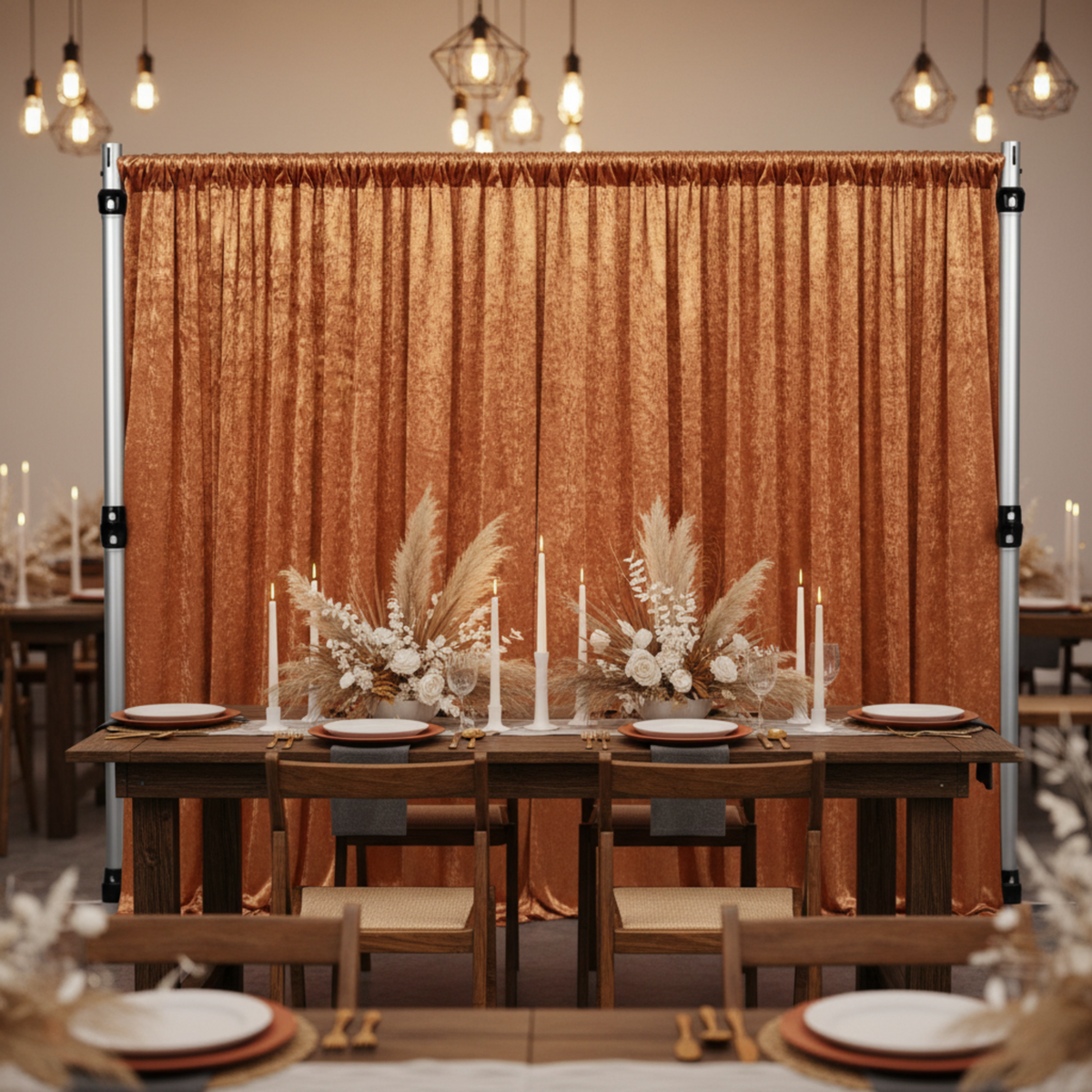 Rust Velvet Drape - Boho Bridal Shower