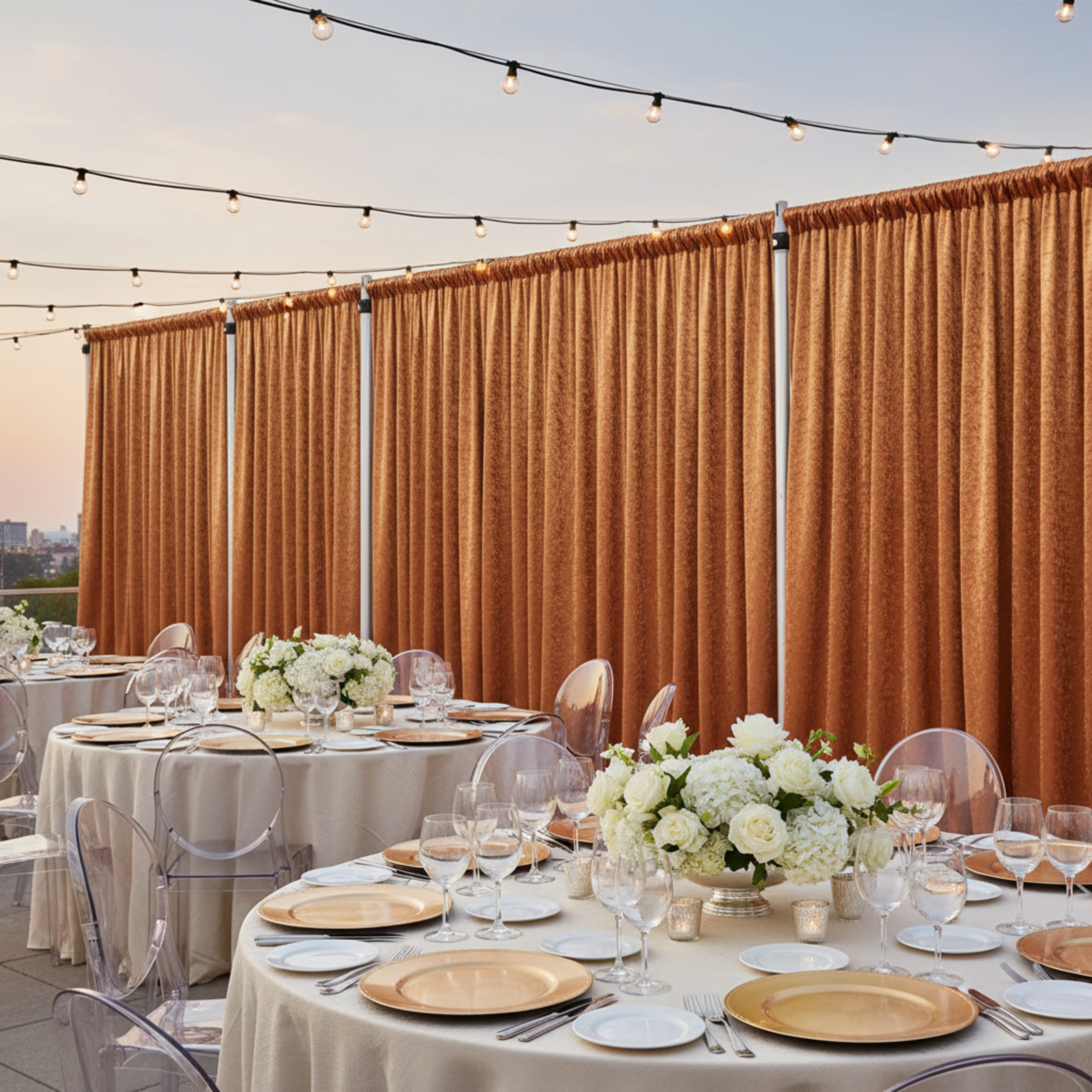 Rust Velvet Drape - Outdoor Gala