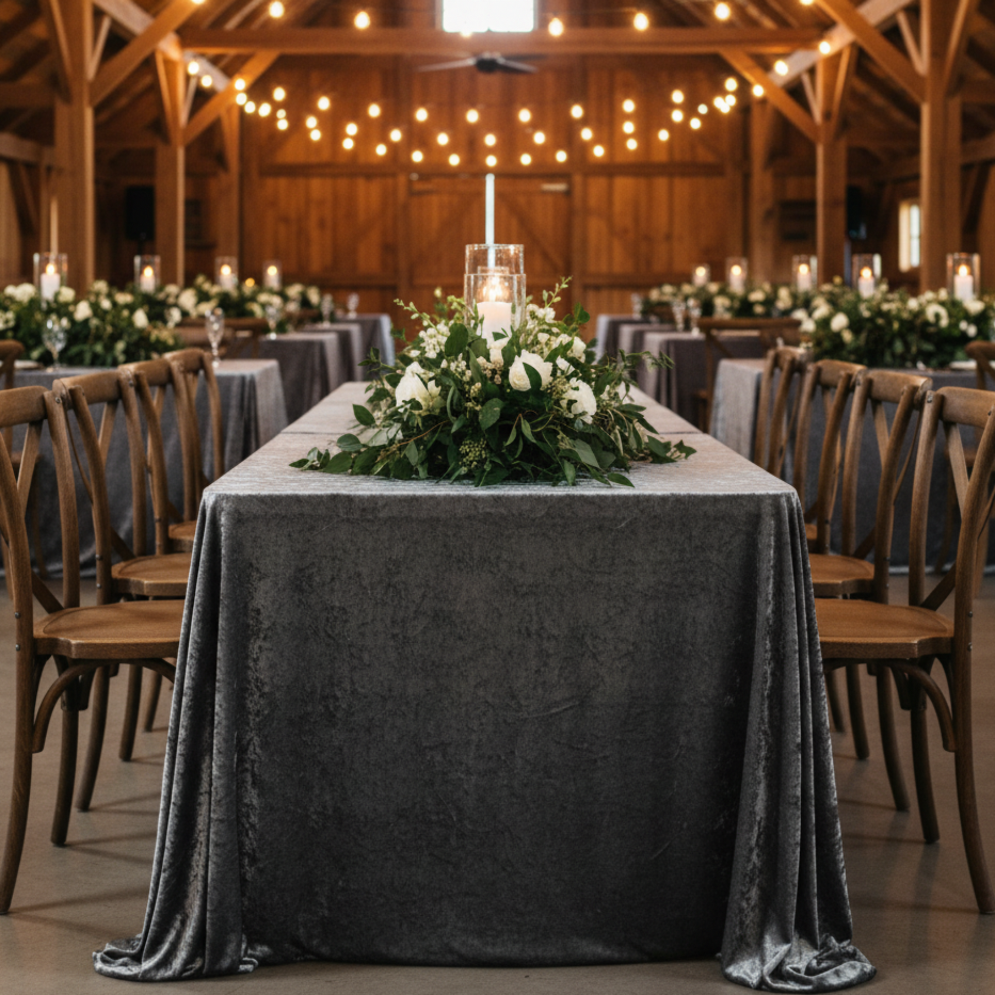 Rustic Barn Side View – Charcoal Velvet