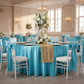 Satin 120" Round Tablecloth - Aqua Blue