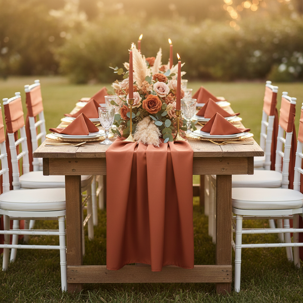 Satin Napkin 20"x20" - Terracotta.
