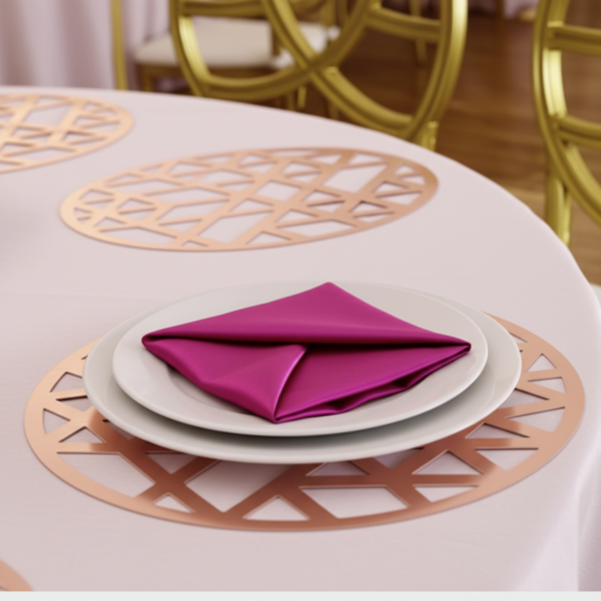Plain Style 20x20 Satin Napkin Fuschia