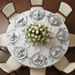 Satin Napkin 20"x20" - Silver in Bird's Eye View Point in Dining Reception.