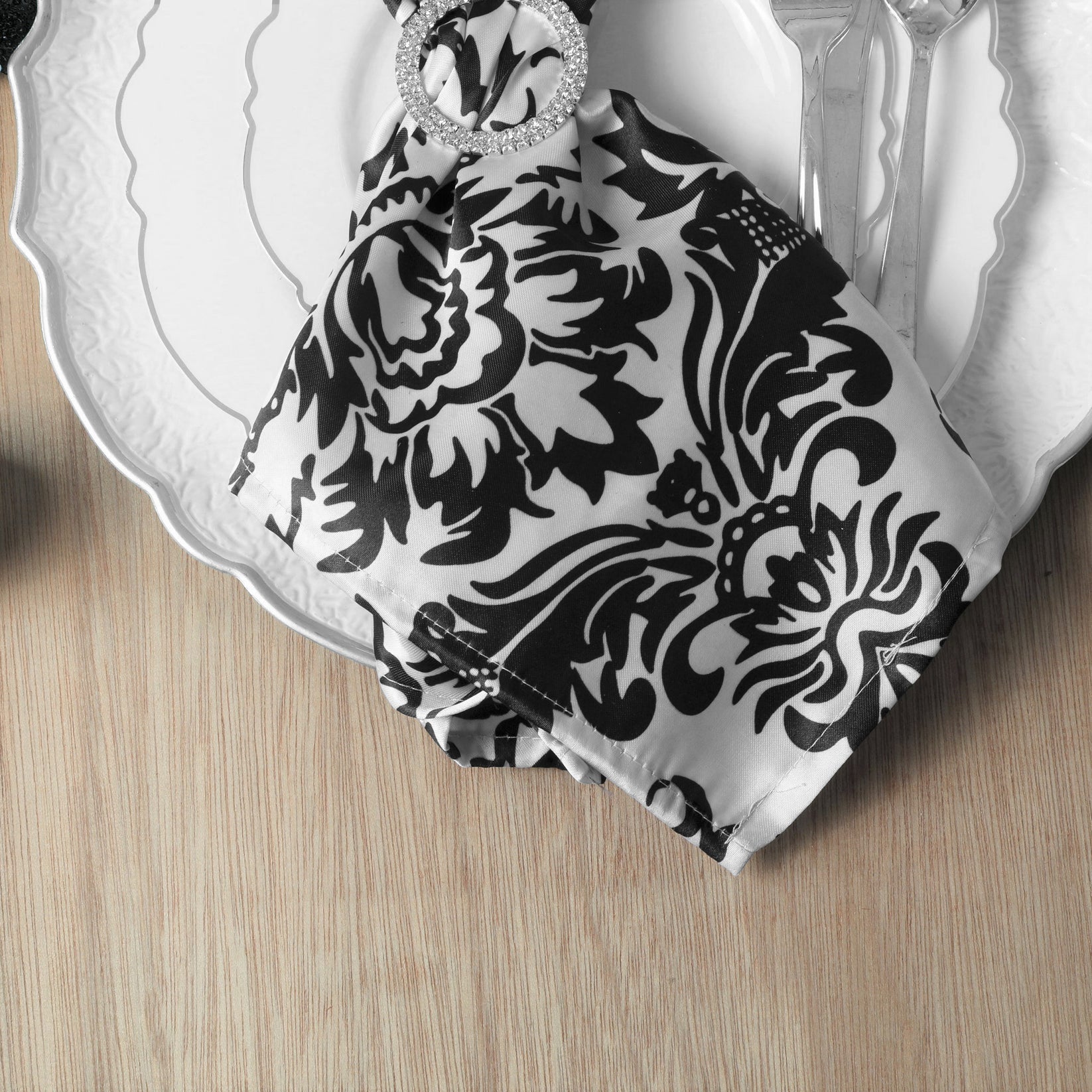 Satin Napkin 20"x20" Damask for Elegant Table Settings CV Linens