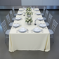 Scuba 90"x156" Rectangular Oblong Tablecloth - Ivory.