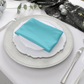 Scuba Napkin 20"x20" (5 pcs/pk) Turquoise folded over charger plate set up