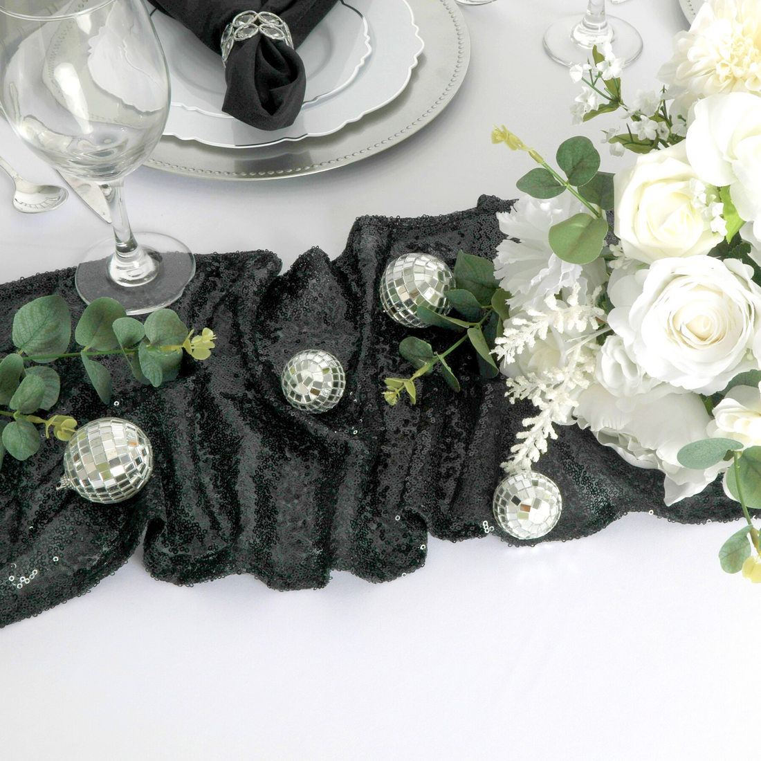 Glitz Sequin Mesh Net Table Runner 12