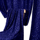 Sequin Velvet 10ft H x 52" W Drape/Backdrop Curtain Panel - Navy Blue - CV Linens
