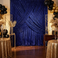 Sequin Velvet 10ft H x 52" W Drape/Backdrop Curtain Panel - Navy Blue - CV Linens