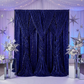 Sequin Velvet 10ft H x 52" W Drape/Backdrop Curtain Panel - Navy Blue - CV Linens