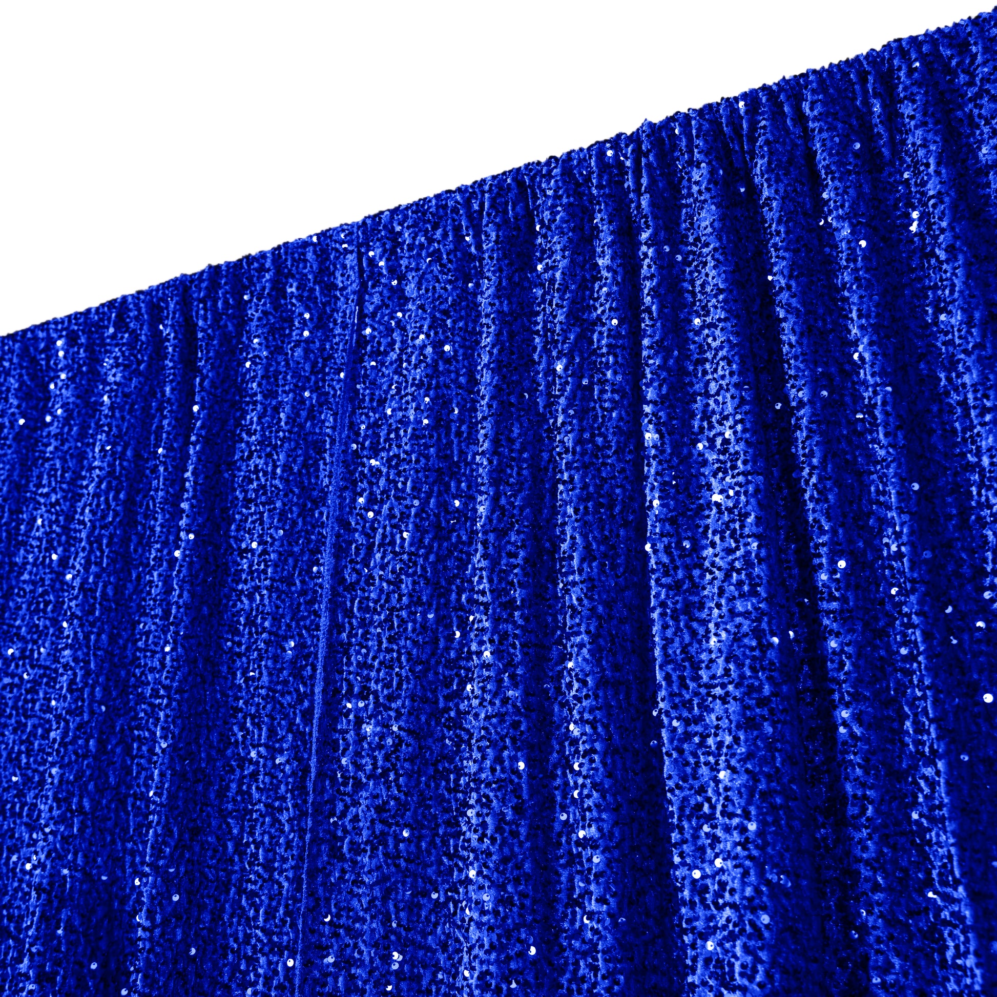 Sequin Velvet 10ft H x 52" W Drape/Backdrop Curtain Panel - Royal Blue - CV Linens