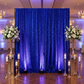 Sequin Velvet 10ft H x 52" W Drape/Backdrop Curtain Panel - Royal Blue - CV Linens