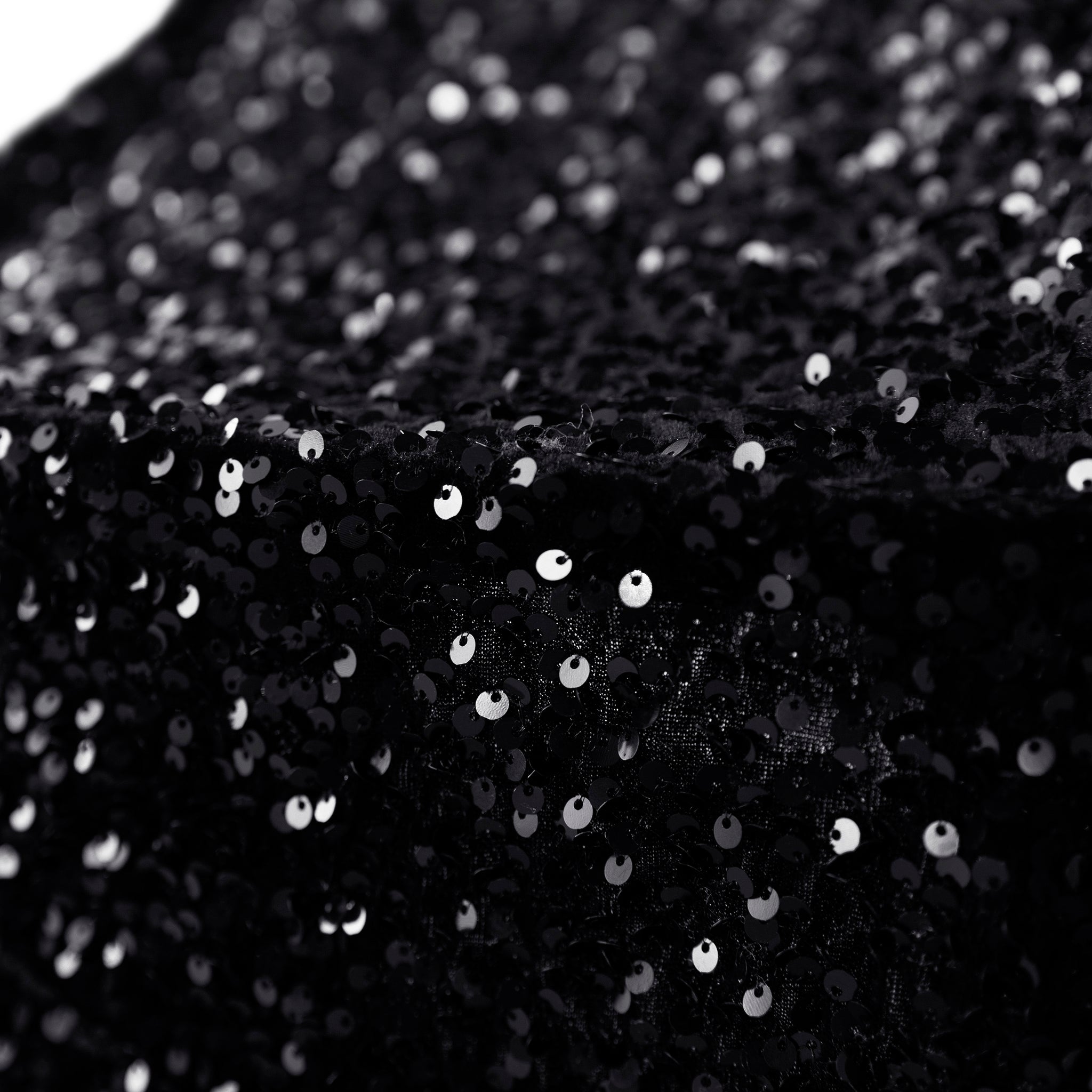 Sequin Velvet Drape Black Close Up