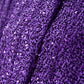 Purple Sequin Velvet 10ft H x 52" W Drape/Backdrop Curtain Panel close up of sequins