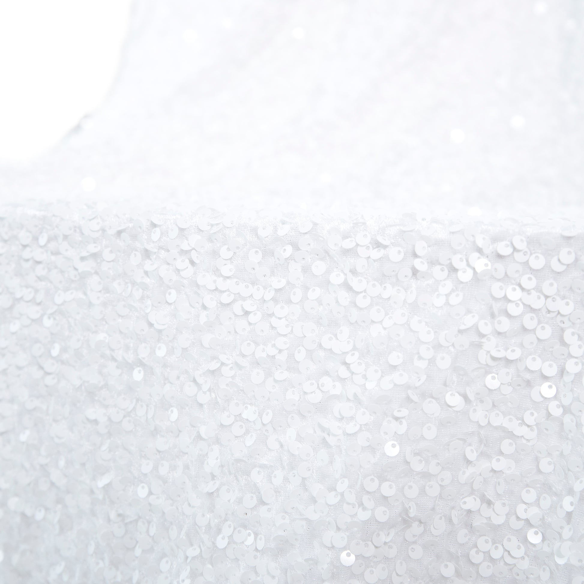 Sequin Velvet Drape White Close Up