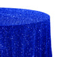 Sequin Velvet 120" Round Tablecloth - Royal Blue - CV Linens