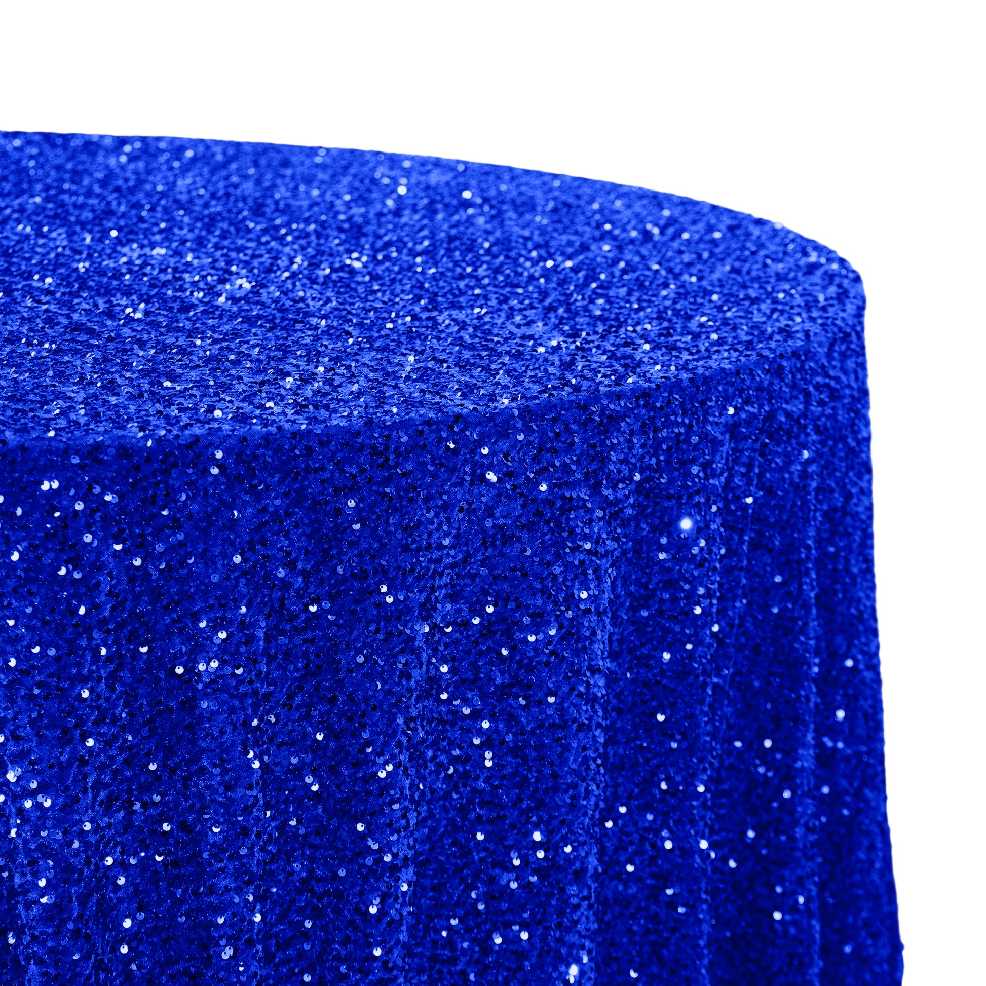 Sequin Velvet 120" Round Tablecloth - Royal Blue - CV Linens