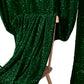 Sequin Velvet 12ft H x 52" W Drape/Backdrop Curtain Panel - Emerald Green - CV Linens
