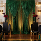 Sequin Velvet 12ft H x 52" W Drape/Backdrop Curtain Panel - Emerald Green - CV Linens