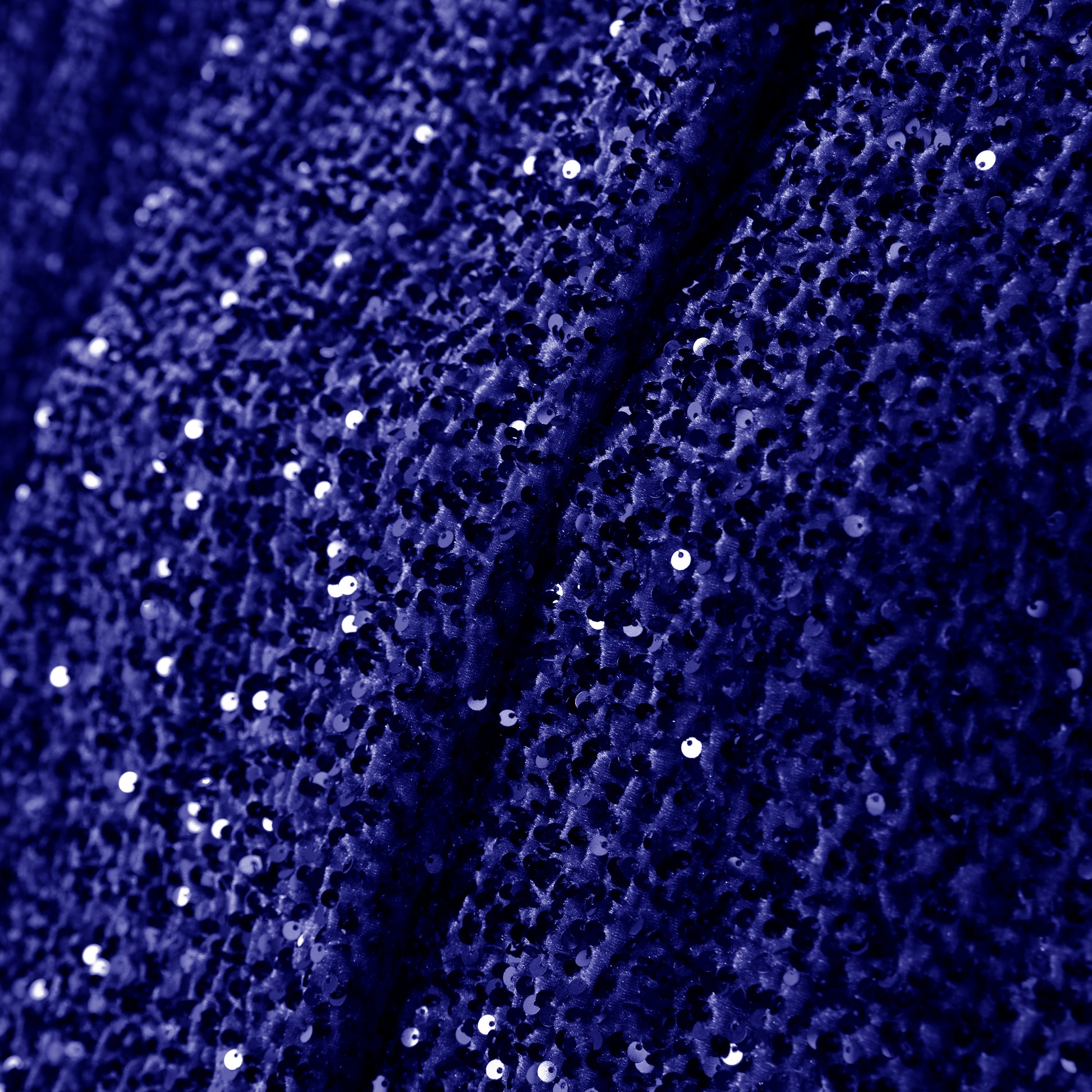 Sequin Velvet 12ft H x 52" W Drape/Backdrop Curtain Panel - Navy Blue - CV Linens