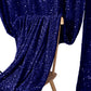 Sequin Velvet 12ft H x 52" W Drape/Backdrop Curtain Panel - Navy Blue - CV Linens