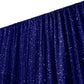 Sequin Velvet 12ft H x 52" W Drape/Backdrop Curtain Panel - Navy Blue - CV Linens